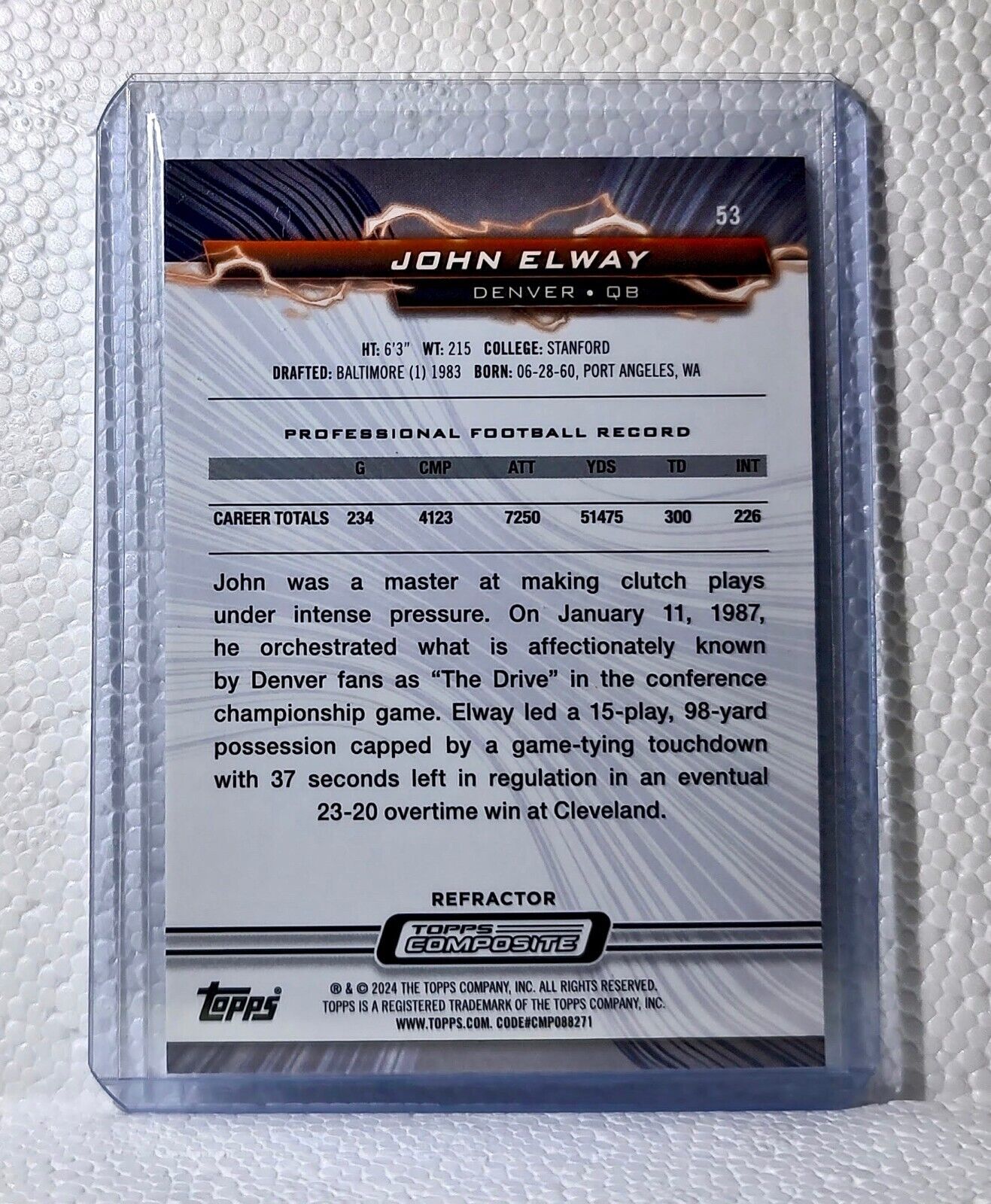 John Elway 2023 Topps Resurgence NFL #53 Composite Football Card Denver Broncos