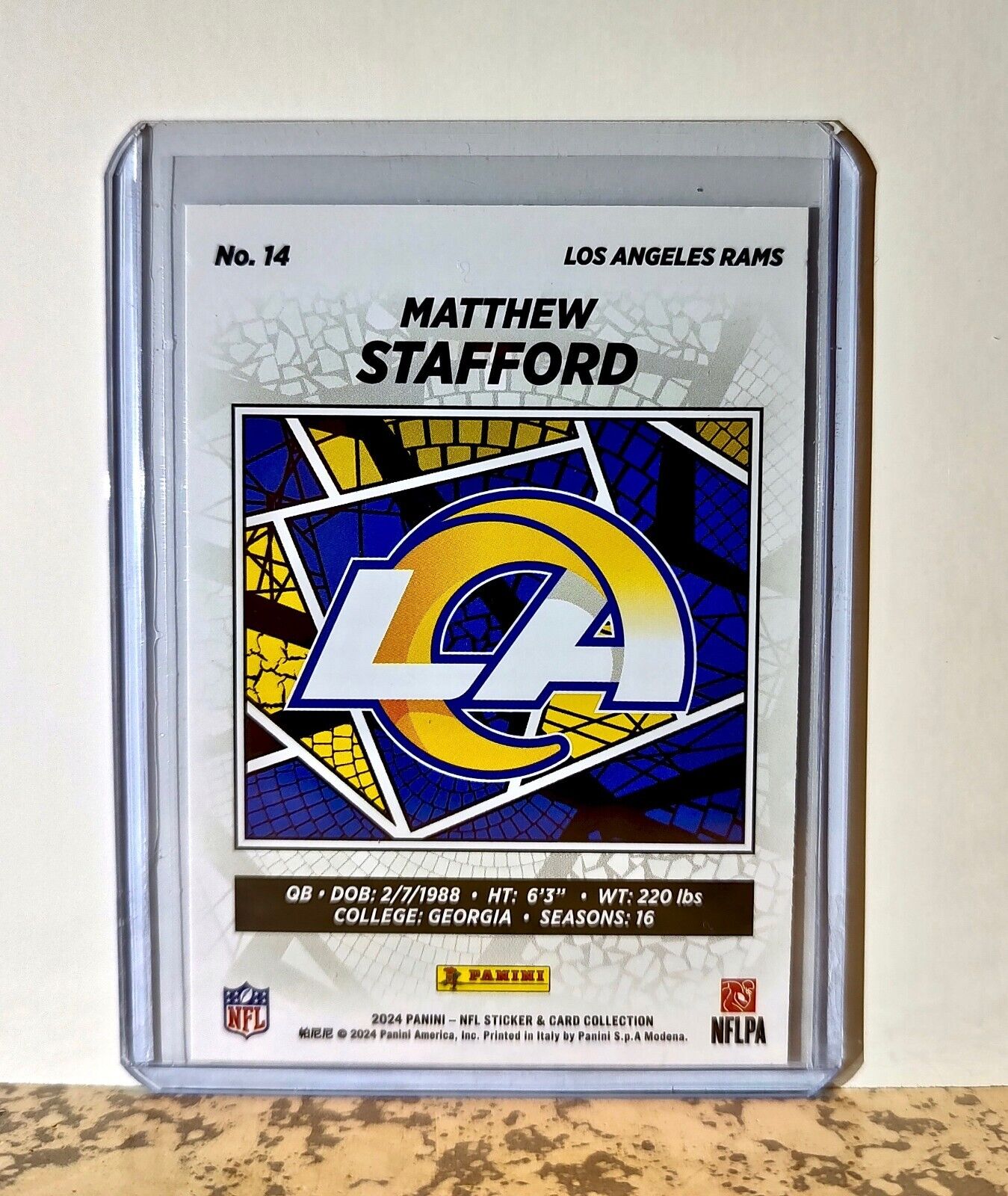 Matthew Stafford 2024 Panini NFL #14 Silver Foil Sticker Card Los Angeles Rams