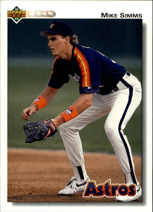 Mike Simms 1992 Upper Deck MLB #584 Baseball Card Houston Astros