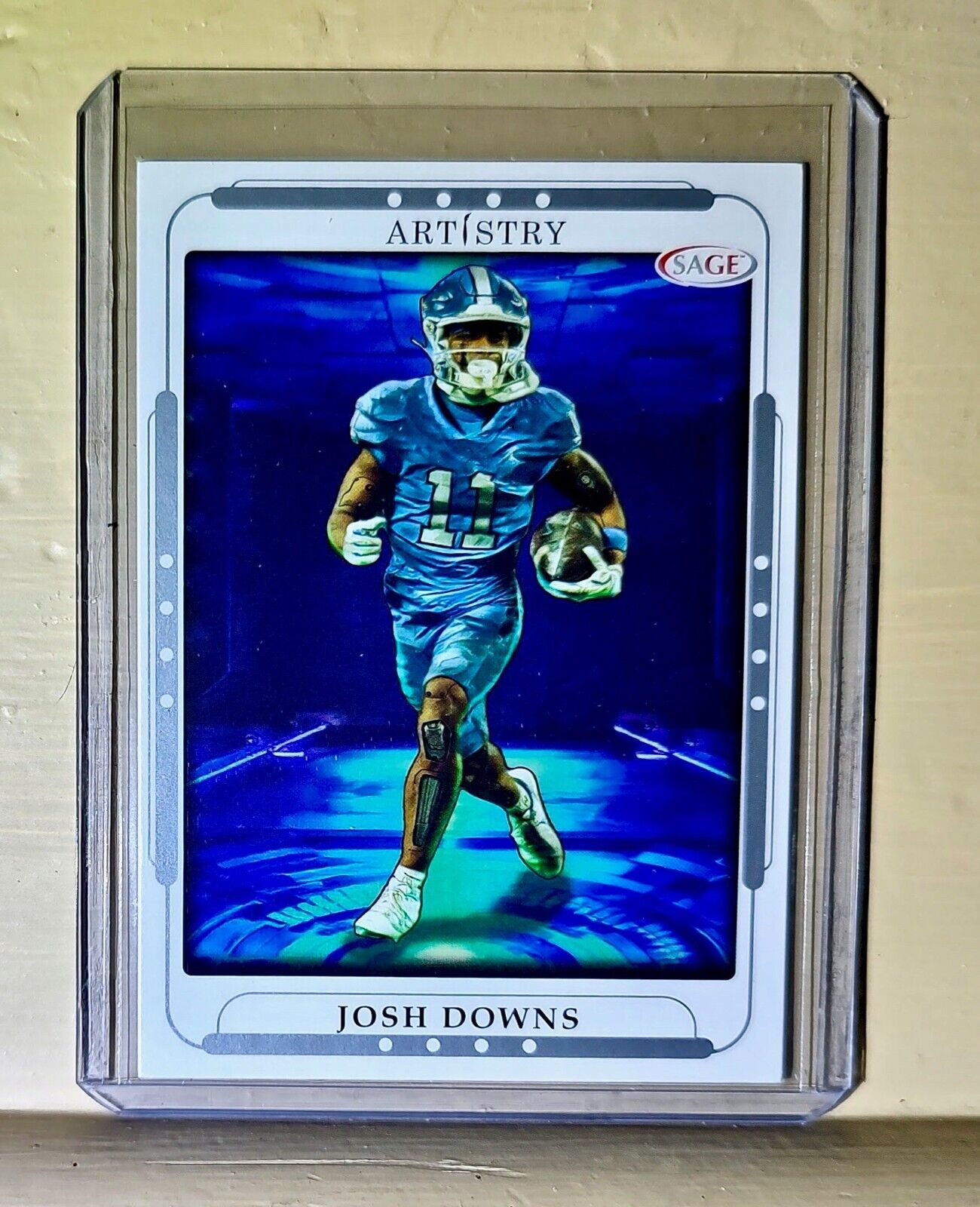Josh Downs 2023 SAGE NFL Artistry Football #62 Card