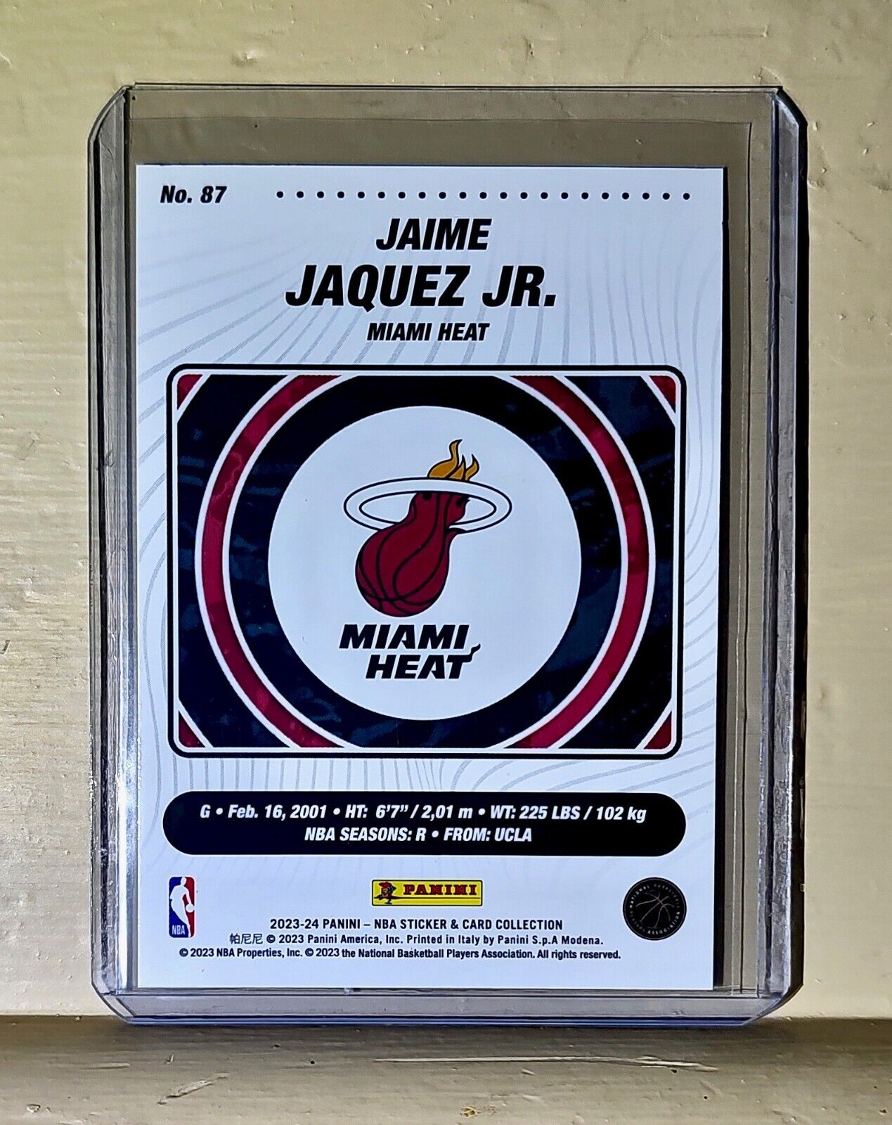 Jaime Jaquez Jr. 2023-24 Panini NBA Basketball #87 Rookie Card Miami Heat