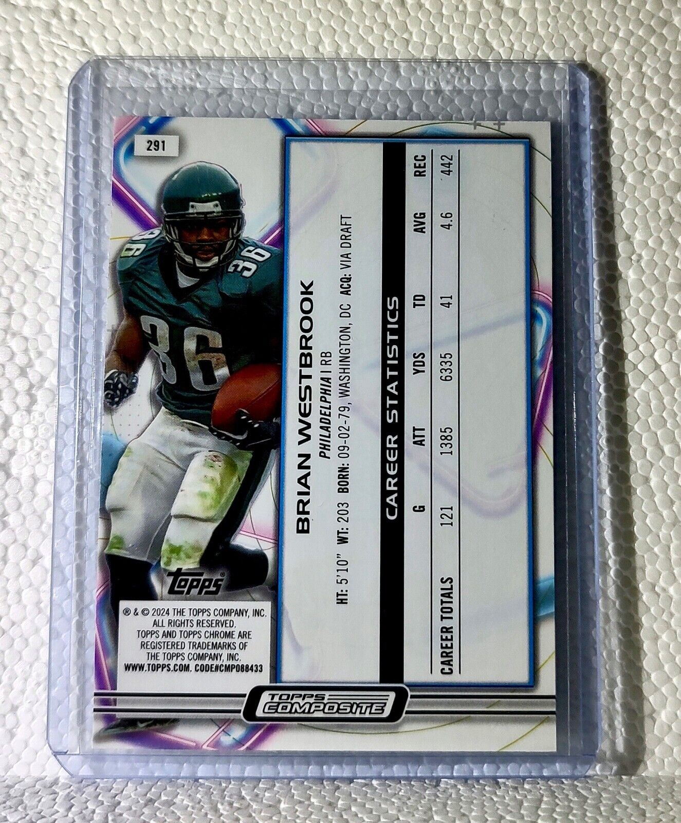 Brian Westbrook 2023 Topps Chrome Cosmic NFL #291 Card Philadelphia Eagles