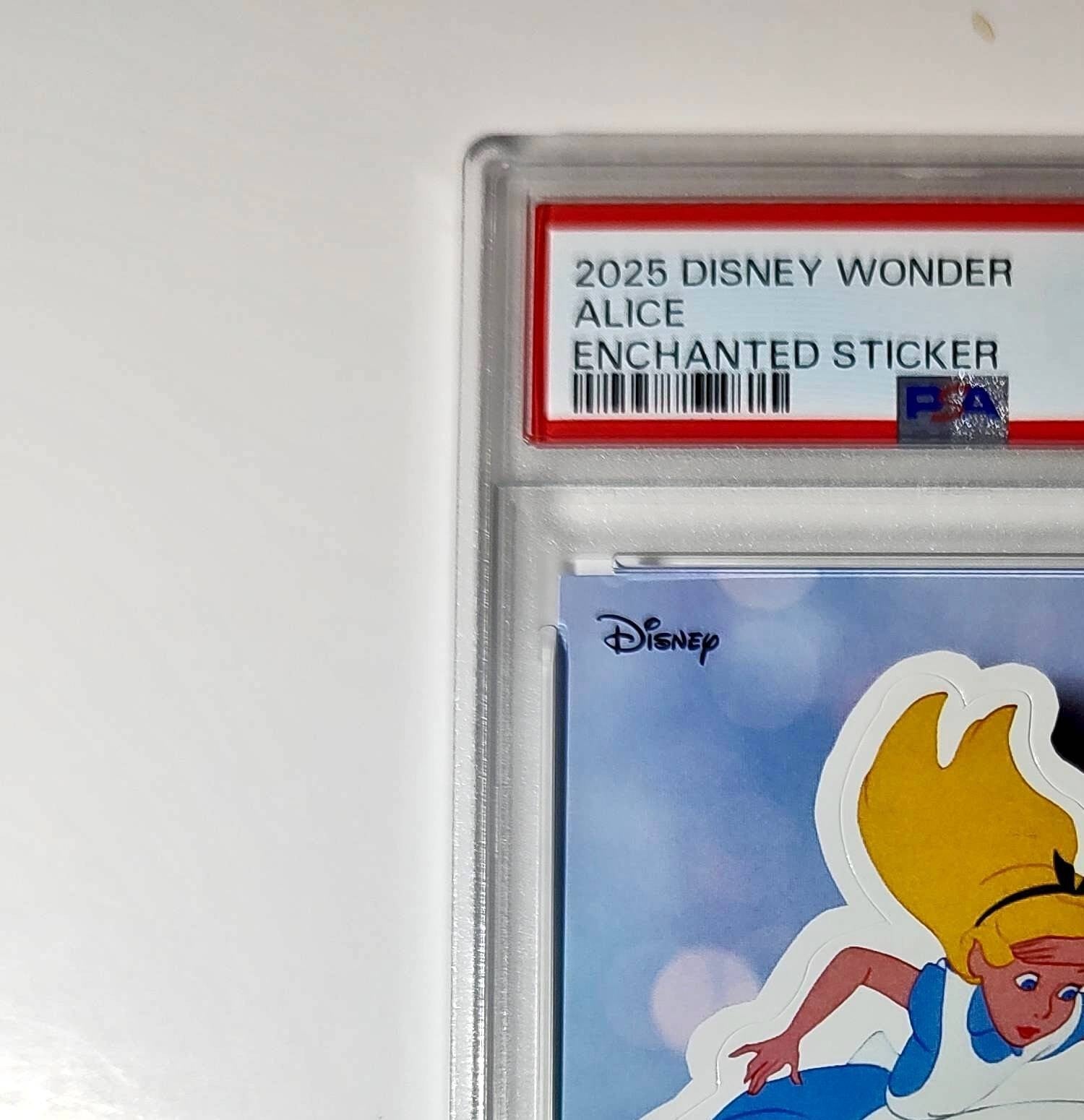 Alice 2025 Topps Disney #ES-6 Enchanted Sticker Card Alice in Wonderland PSA 9