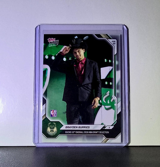 Brayden Burries Rookie 2026-27 Topps NBA Draft #BBUR Card Bucks