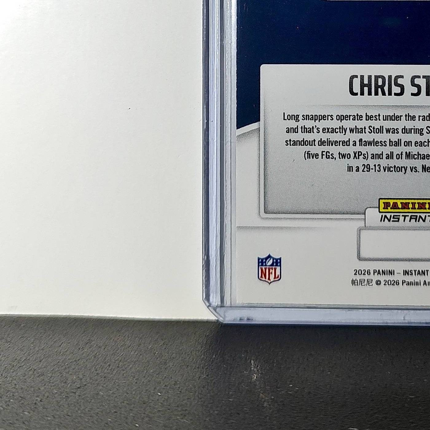 Chris Stoll 2026 Panini NFL Super Bowl LIX Champions #29 Card Seattle Seahawks