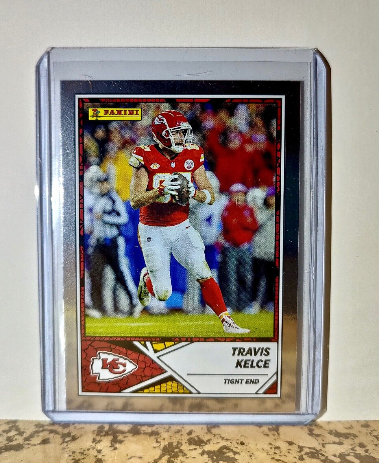 Travis Kelce 2024 Panini NFL #1 Silver Foil Sticker Card Kansas City Chiefs