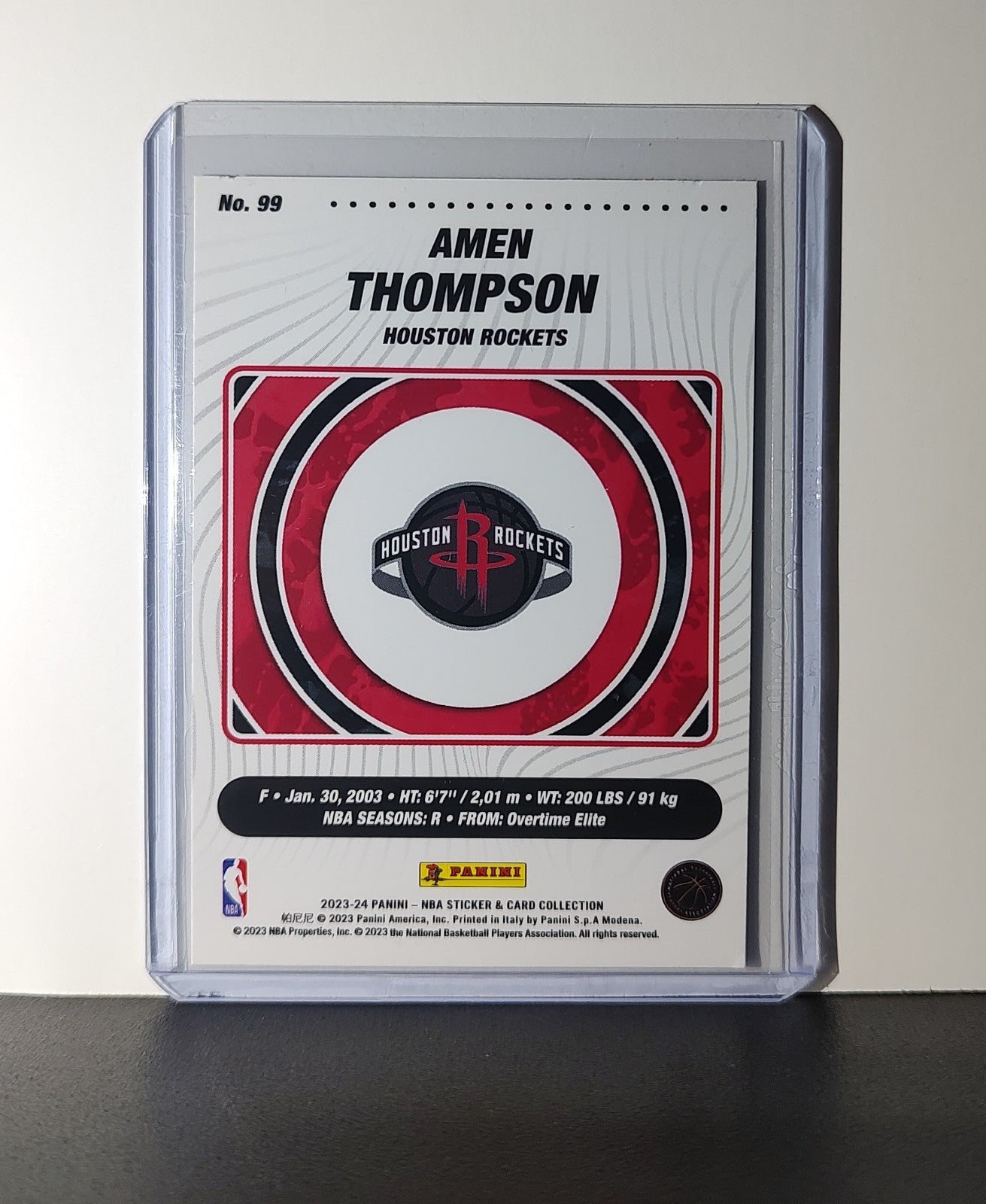Amen Thompson Rookie 2023-24 Panini NBA Sticker Foil Card #99 Houston Rockets