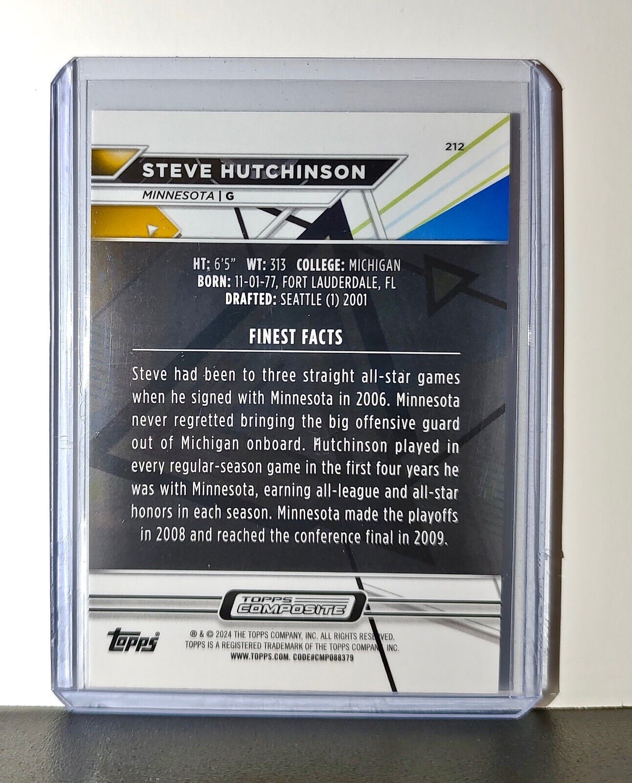 Steve Hutchinson 2023 Topps Finest NFL #212 Card Minnesota Vikings