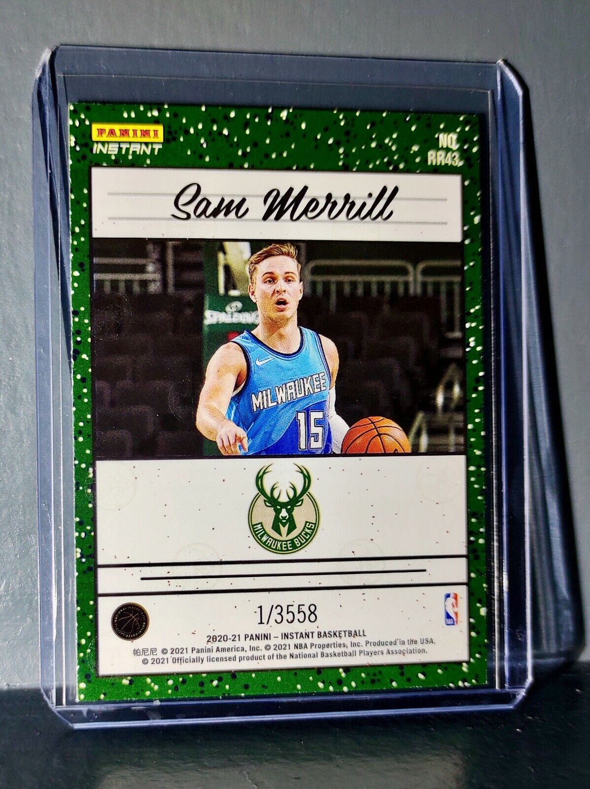 Sam Merrill 2020-2021 Panini NBA Instant #43 Rated Rookie Retro Card 1/3558