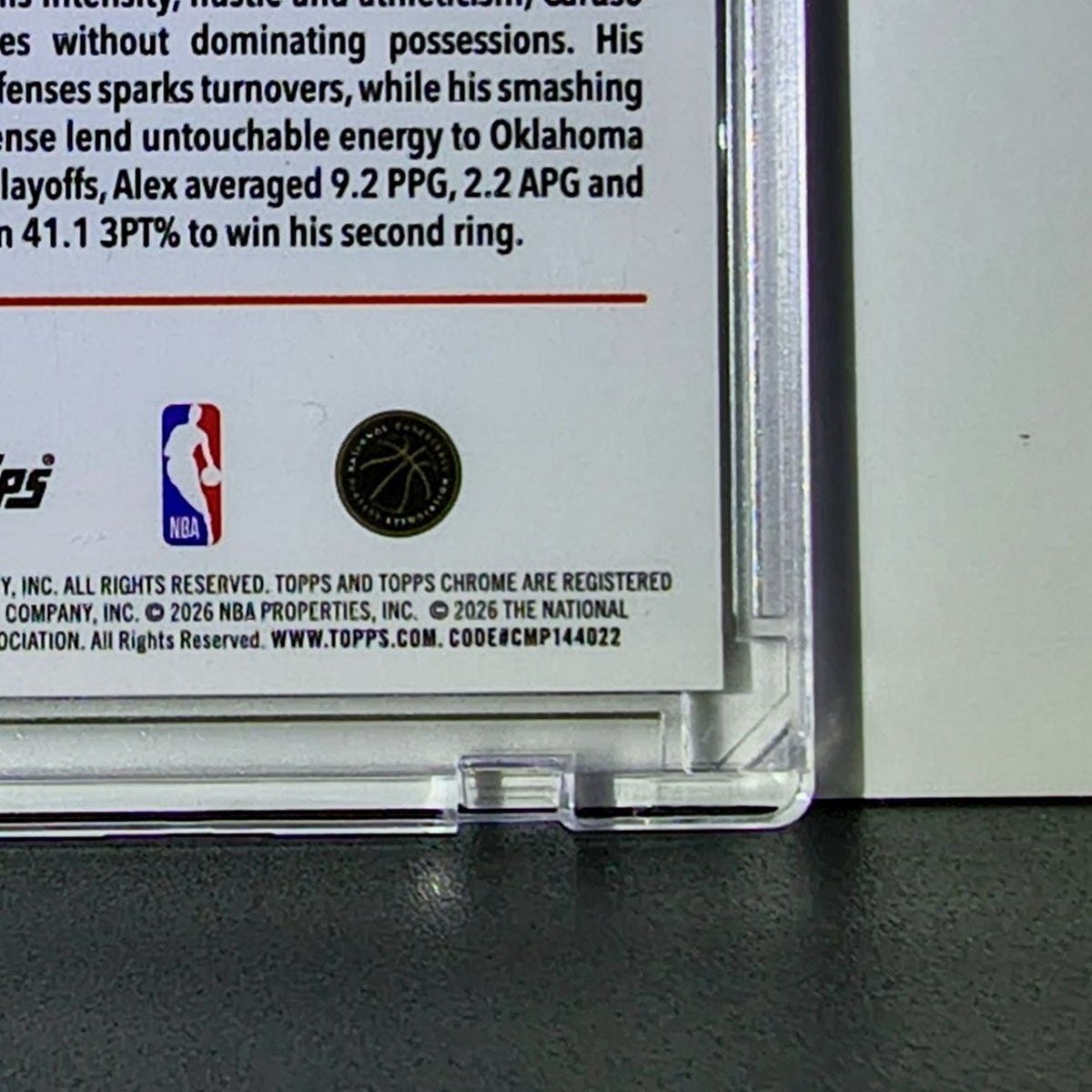 Alex Caruso 2025-26 NBA Topps Chrome Update Yellow Refractor 117/275 OC Thunder