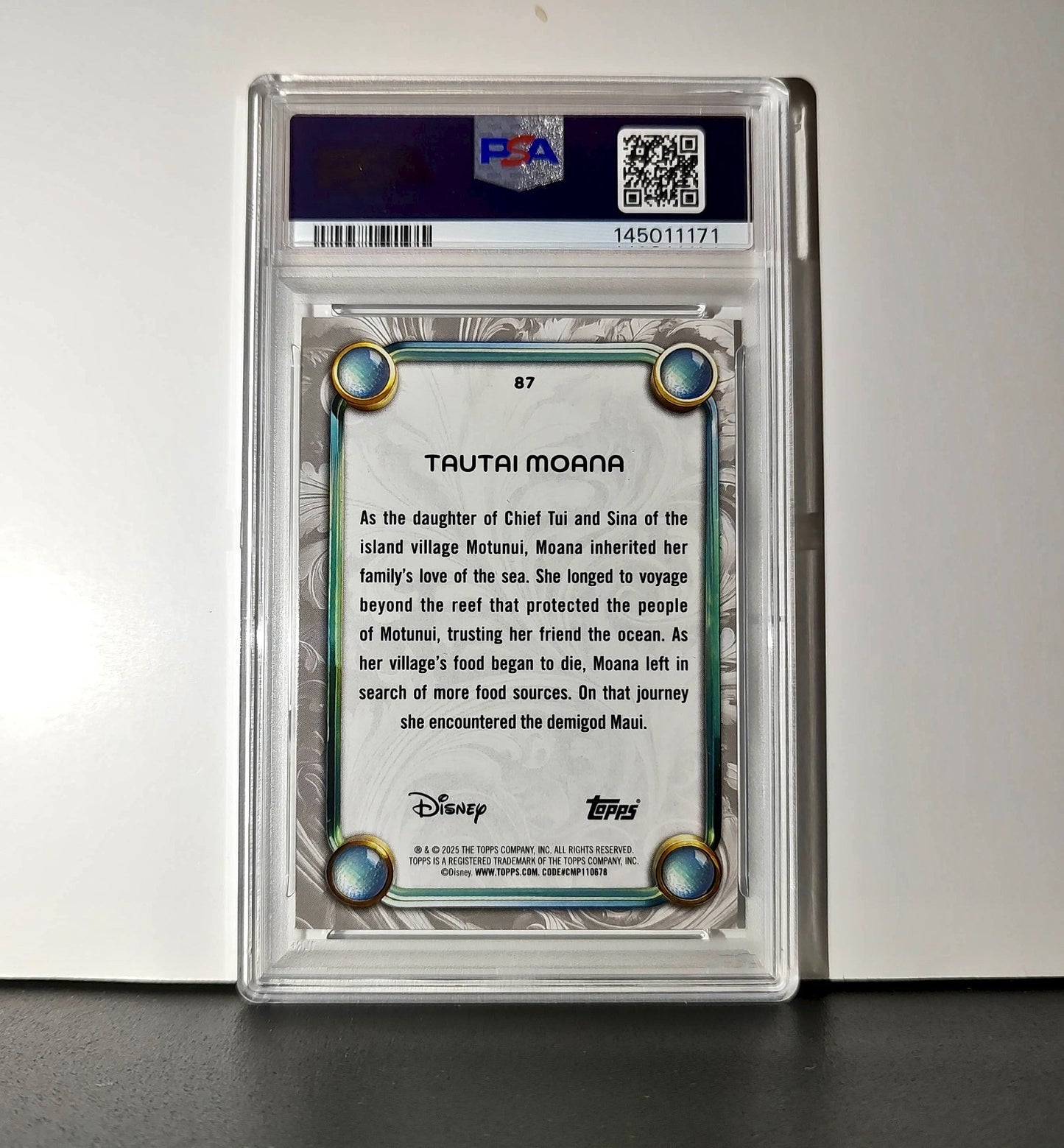 Moana 2025 Topps Disney Wonder #87 Winter Variant Card Moana PSA 9