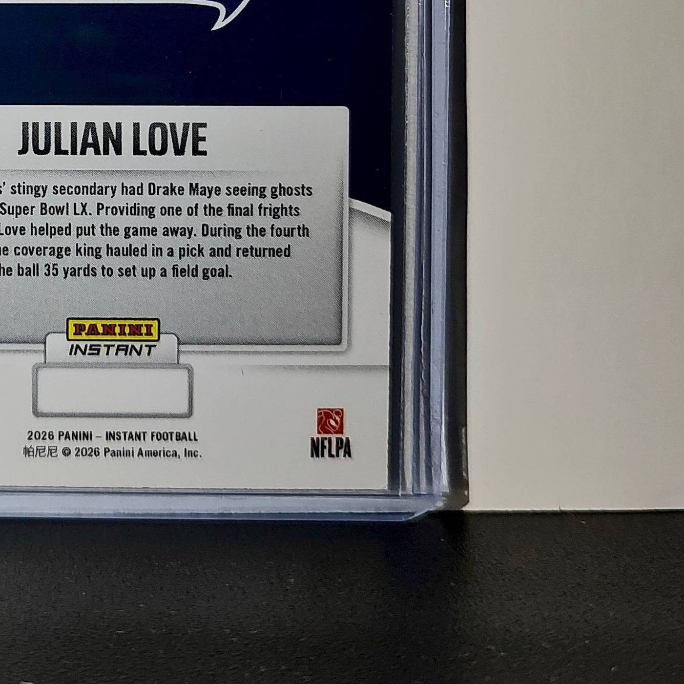Julian Love 2026 Panini NFL Super Bowl LIX Champions #26 Card Seattle Seahawks