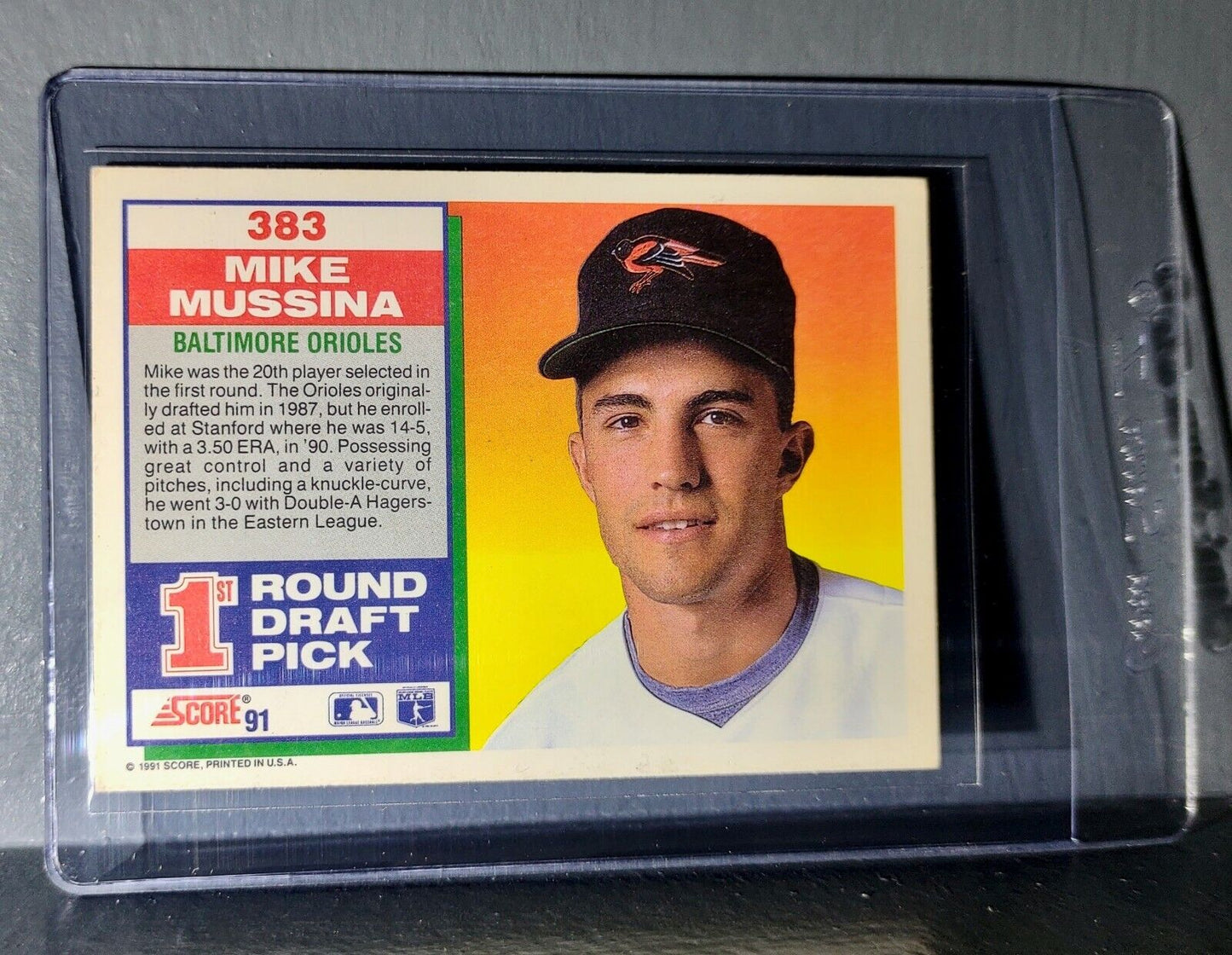 1991 Mike Mussina Score Baseball Card #383