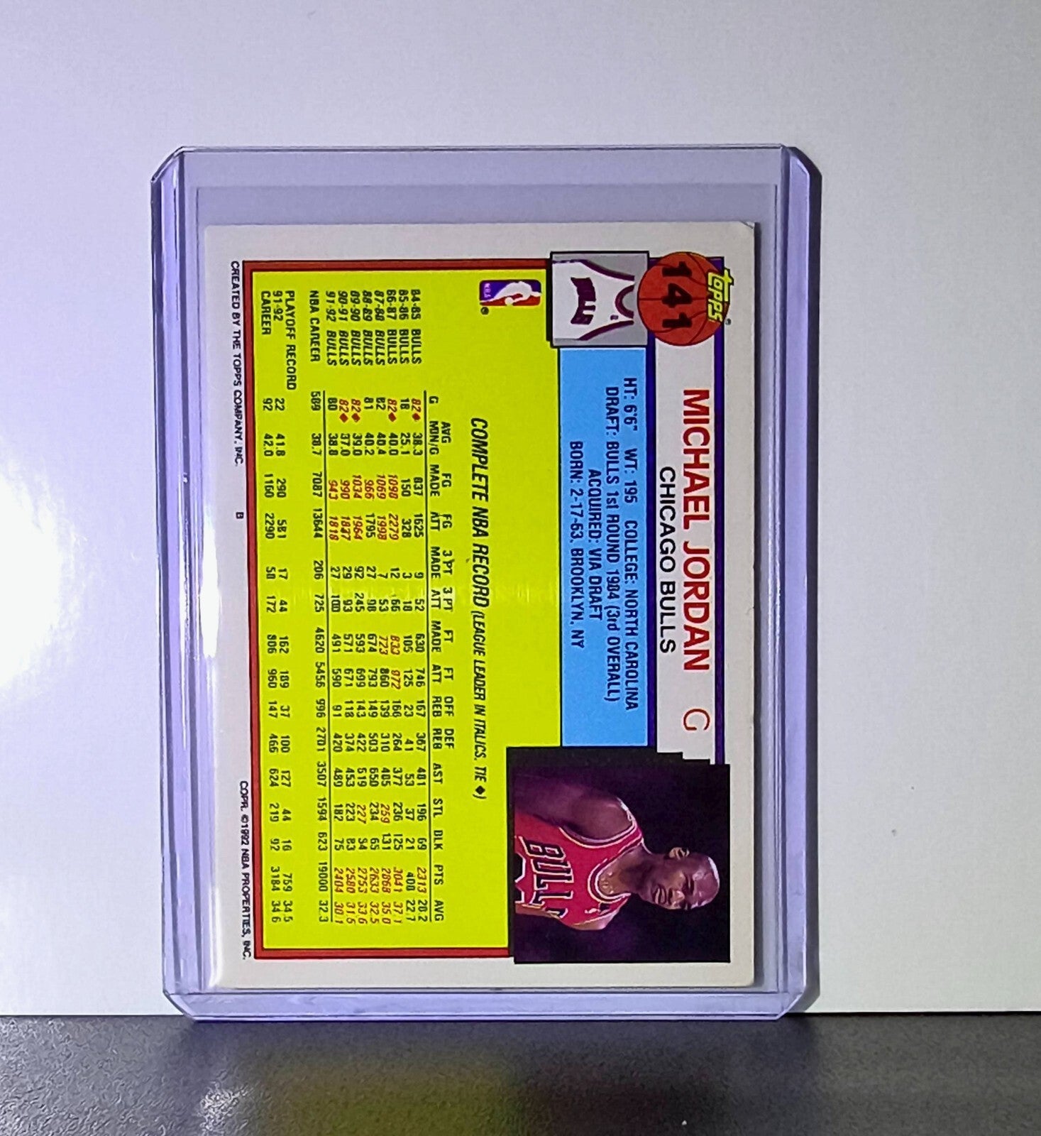 Michael Jordan 1992-93 Topps #141 Basketball Card Chicago Bulls