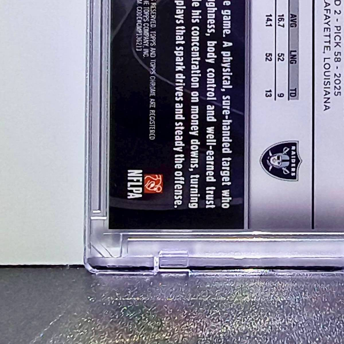 Jack Bech Rookie 2025 NFL Topps Chrome Black #126 Refractor Card 248/299 Raiders