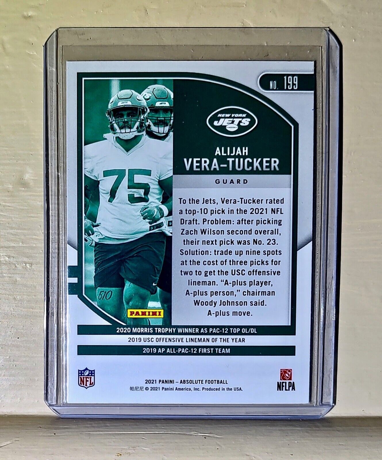 Alijah Vera-Tucker 2021 Panini NFL Absolute Football #199 Rookie Card Jets