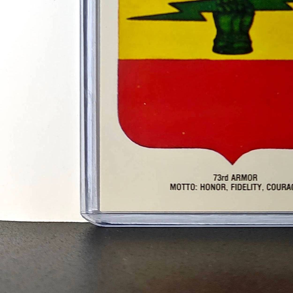 73 Armor Motto: Honor, Fidelity, Courage 1991 Topps Desert Storm #6 Sticker