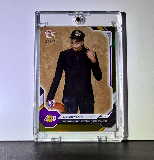 Cameron Carr Rookie 2026-27 Topps NBA Draft #CCAR Gold Foil 30/50 Card LA Lakers