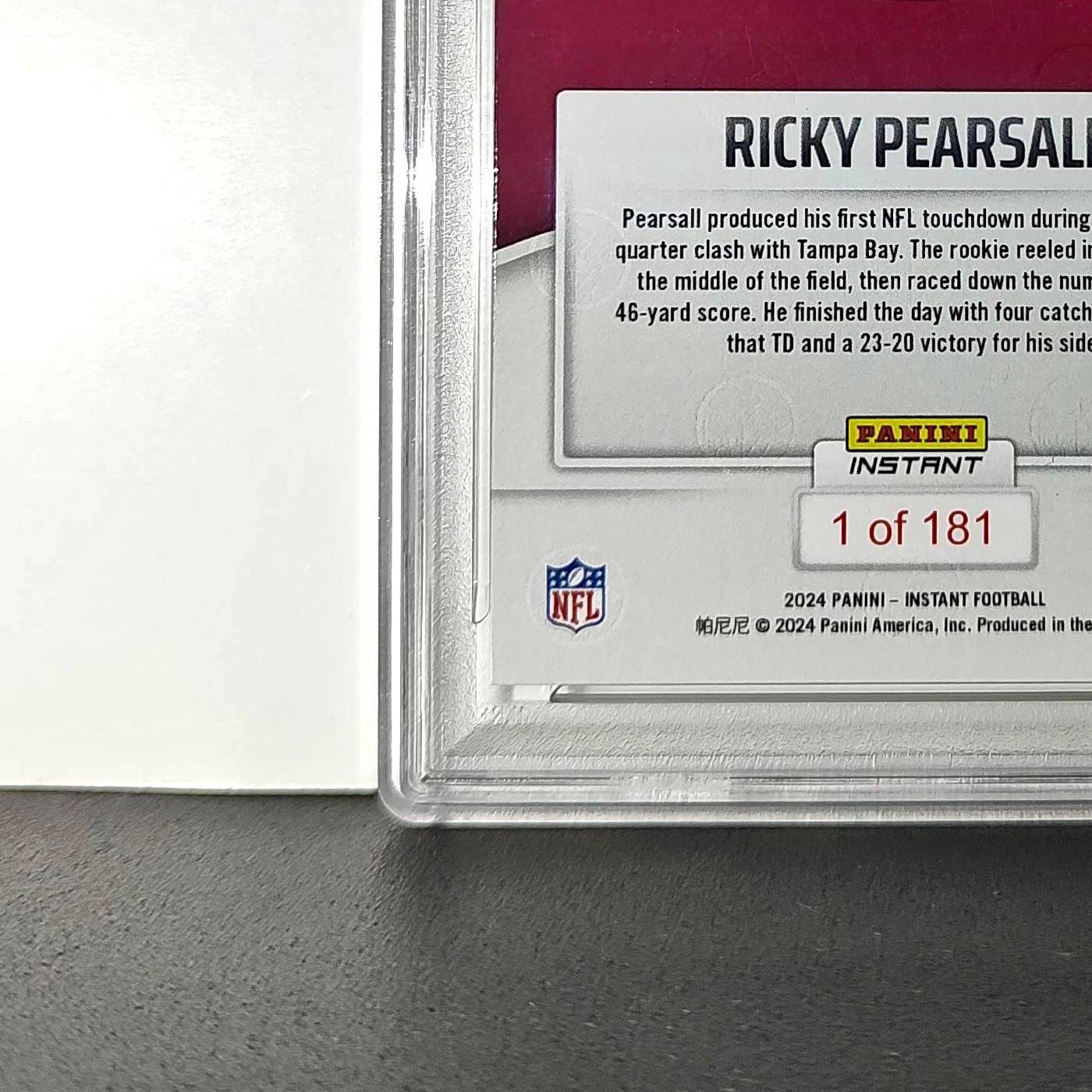 Ricky Pearsall Rookie 2024 Panini Instant NFL #142 PSA 10 Gem Mint