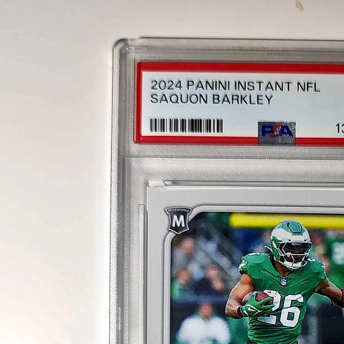 Saquon Barkley 2024 Panini Milestone NFL #236 Eagles 1 of 809 PSA 10 Gem Mint