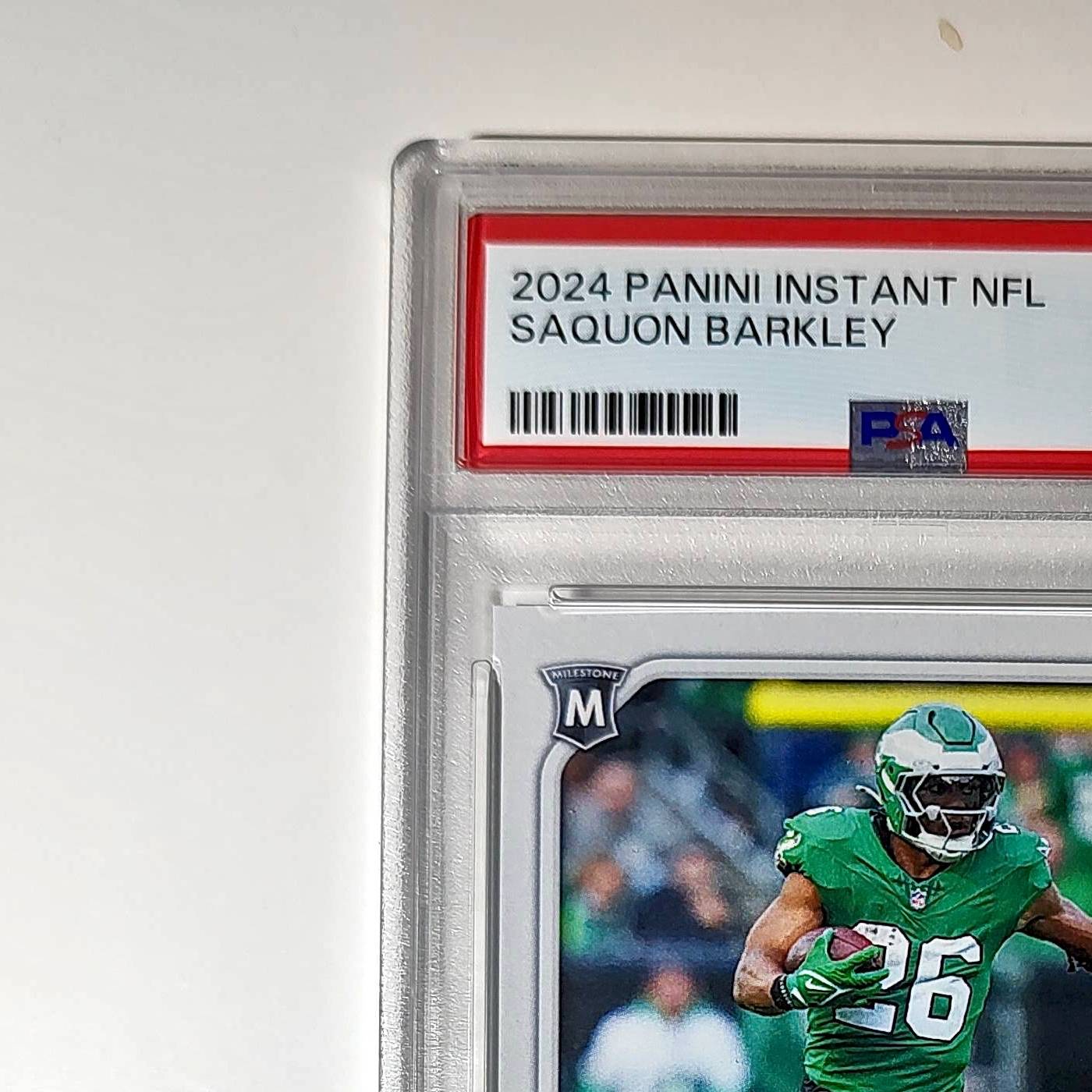 Saquon Barkley 2024 Panini Milestone NFL #236 Eagles 1 of 809 PSA 10 Gem Mint