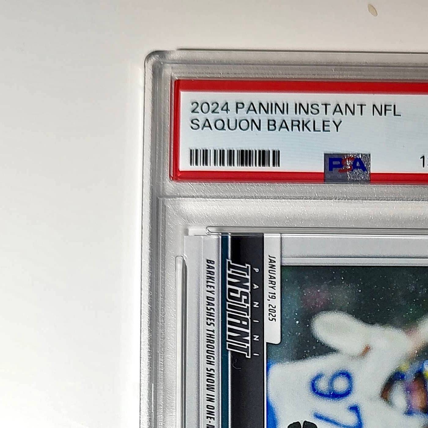 Saquon Barkley 2024 Panini Record Breaker NFL #270 Philadelphia Eagles PSA 10