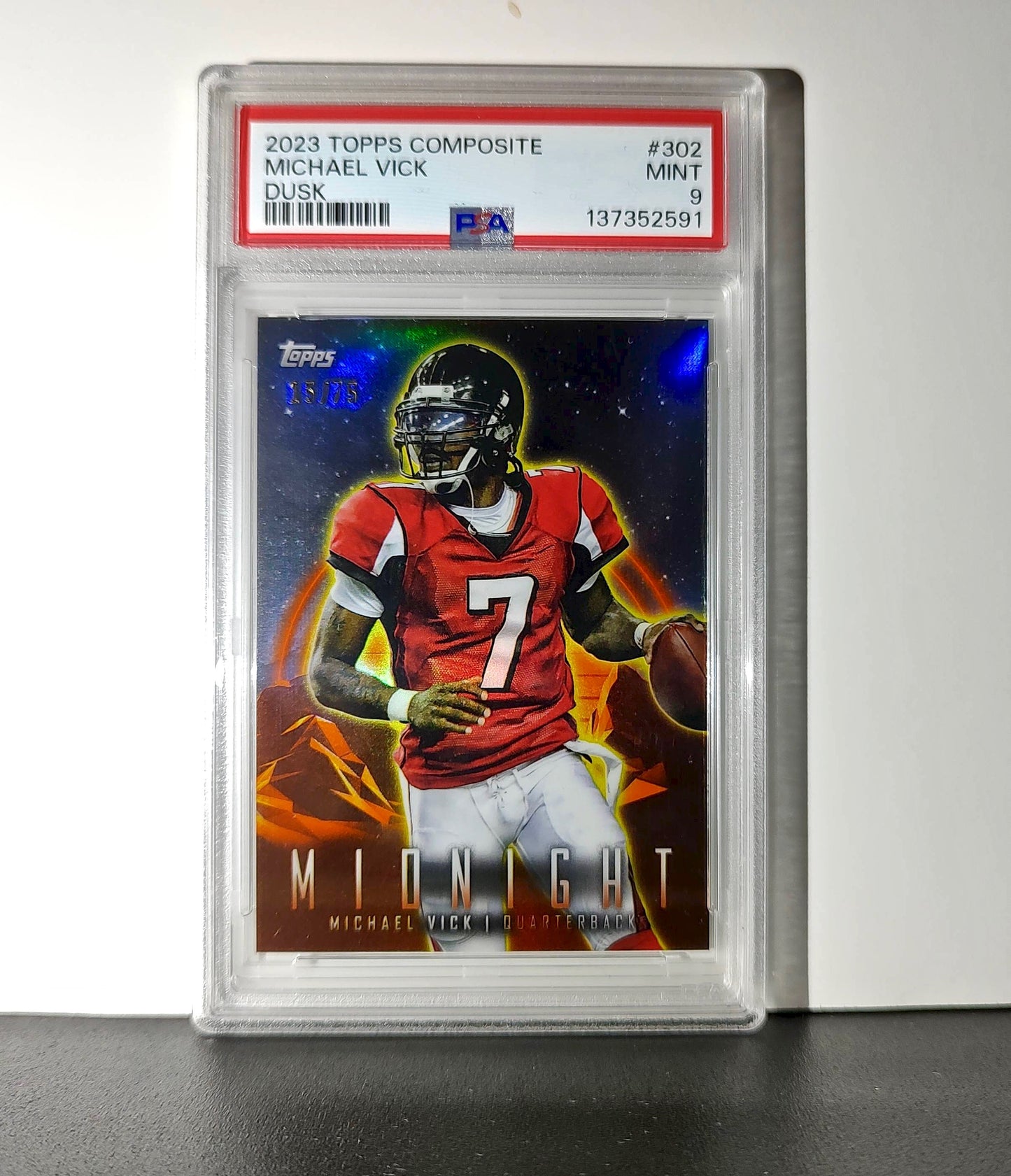 Michael Vick 2023 Topps Midnight 15/75 #302 Dusk PSA 9 Mint