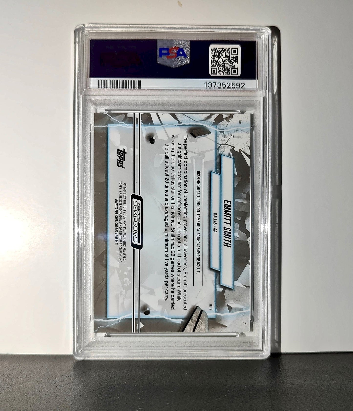 Emmitt Smith 2023 Topps Resurgence Grounded 64/99 #RG-5 Green Refractor PSA 10