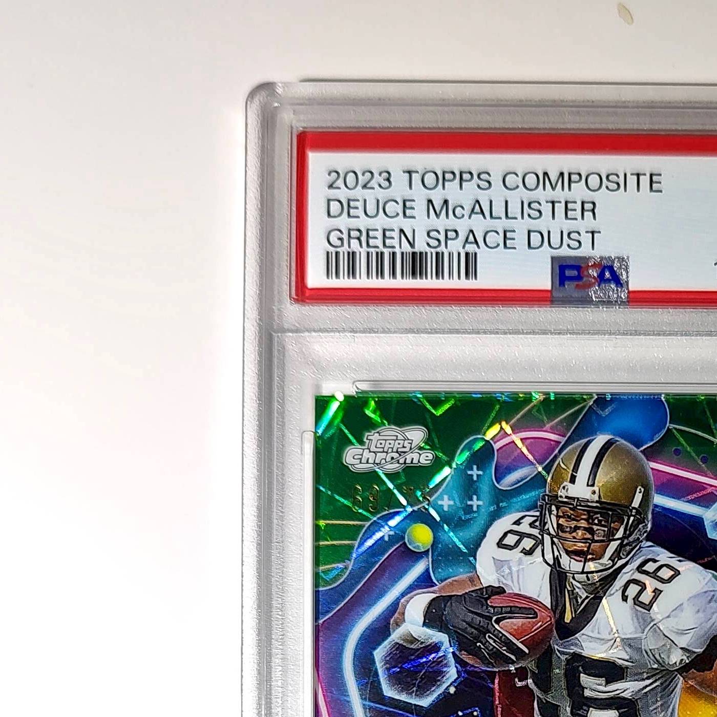 Deuce McAllister 2023 Topps Chrome Cosmic 69/75 #283 Green Space Dust PSA 10 Gem