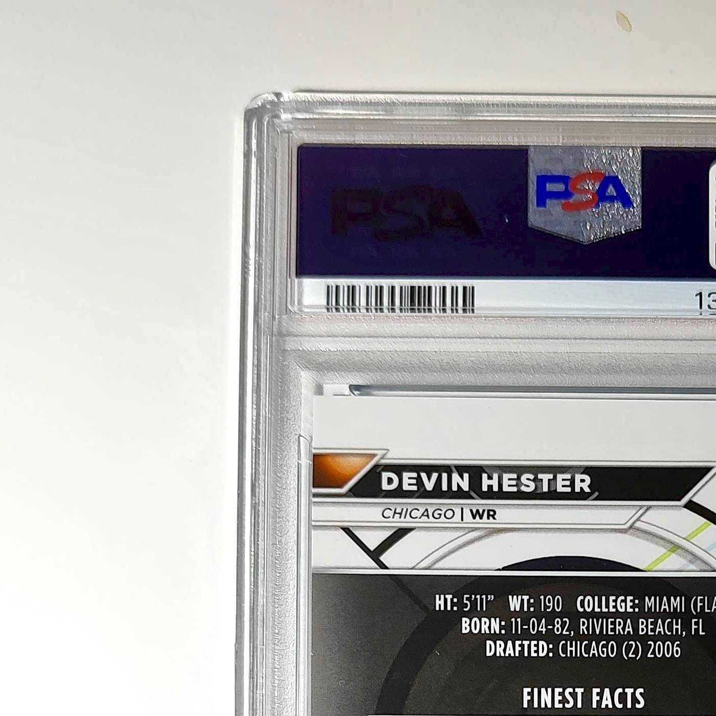 Devin Hester 2023 Topps Finest 325/325 #163 Sky Blue Refractor PSA 9 Mint