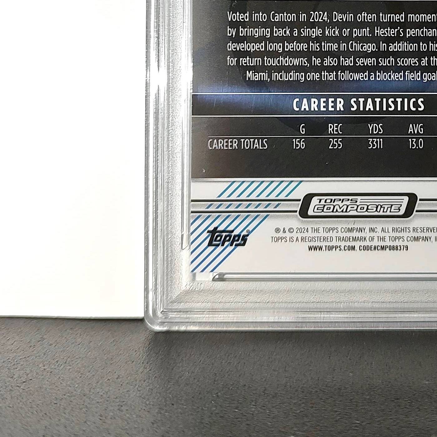 Devin Hester 2023 Topps Finest 325/325 #163 Sky Blue Refractor PSA 9 Mint