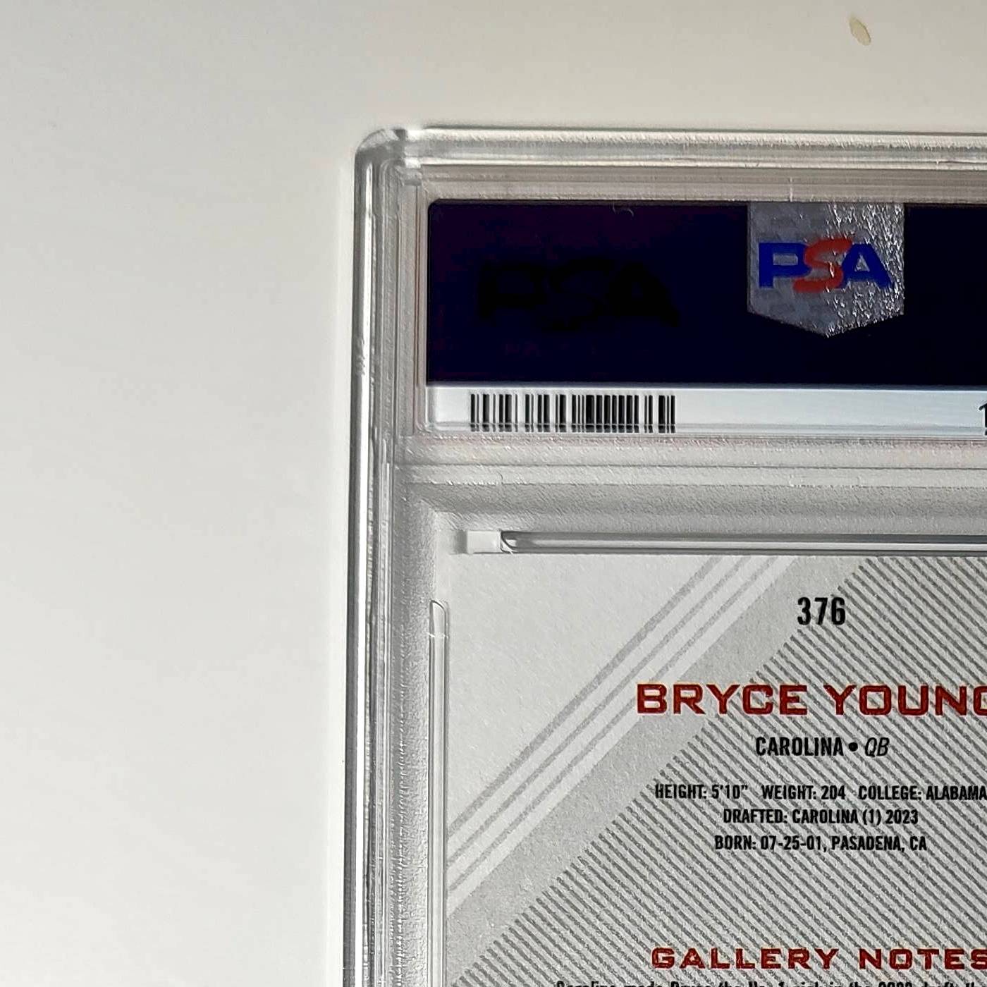 Bryce Young 2023 Topps Gallery #376 Card Carolina Panthers PSA 10 Gem Mint