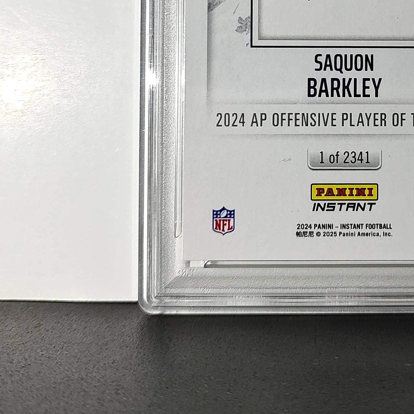 Saquon Barkley 2024 Panini NFL AP Offensive Player of the Year Eagles PSA 9 Mint