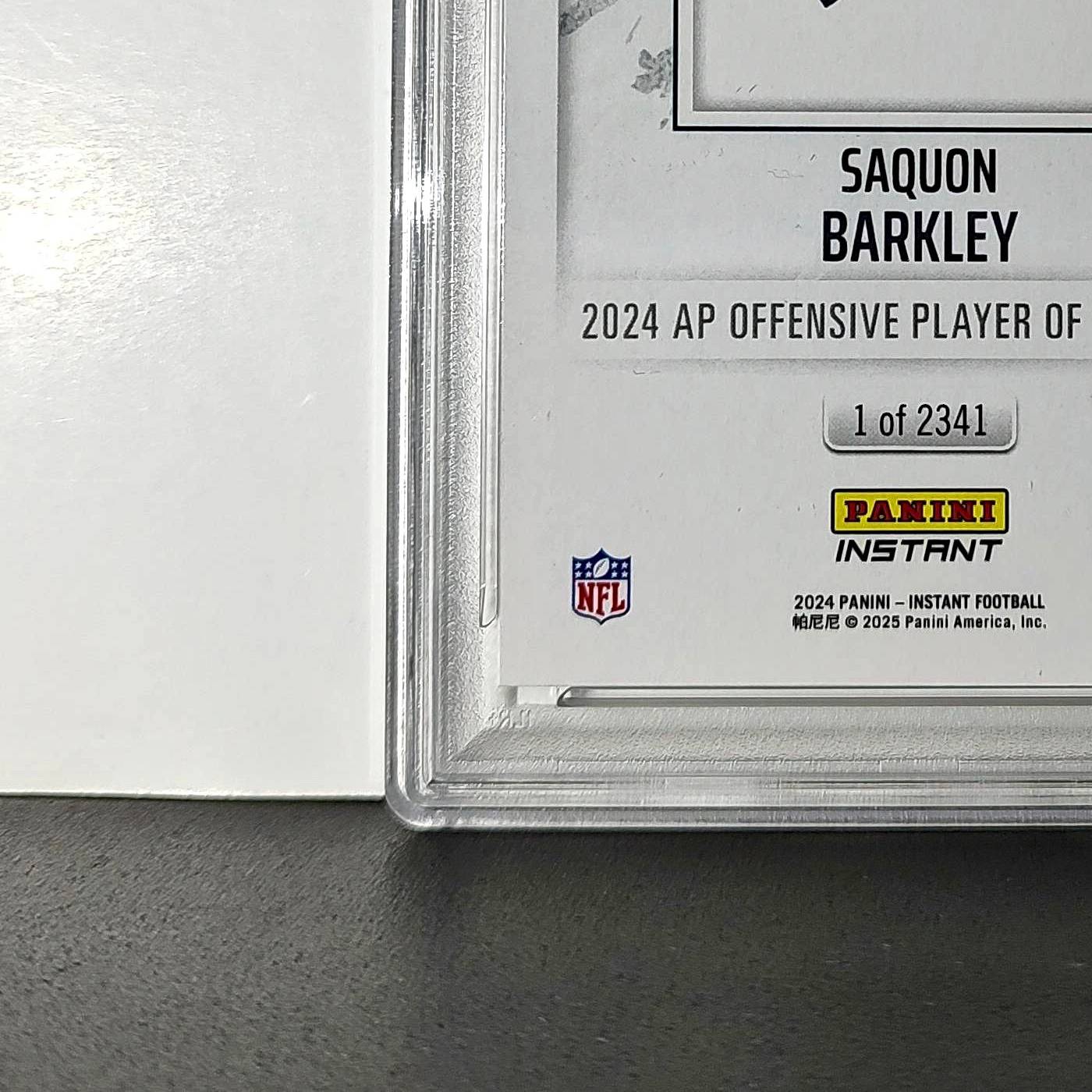 Saquon Barkley 2024 Panini NFL Offensive Player of the Year Eagles PSA 8 NM-MT
