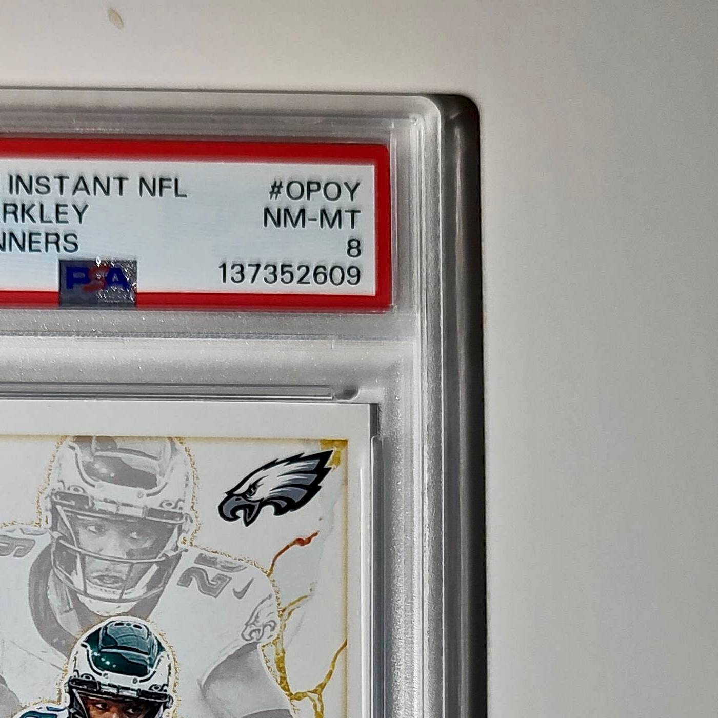 Saquon Barkley 2024 Panini NFL Offensive Player of the Year Eagles PSA 8 NM-MT