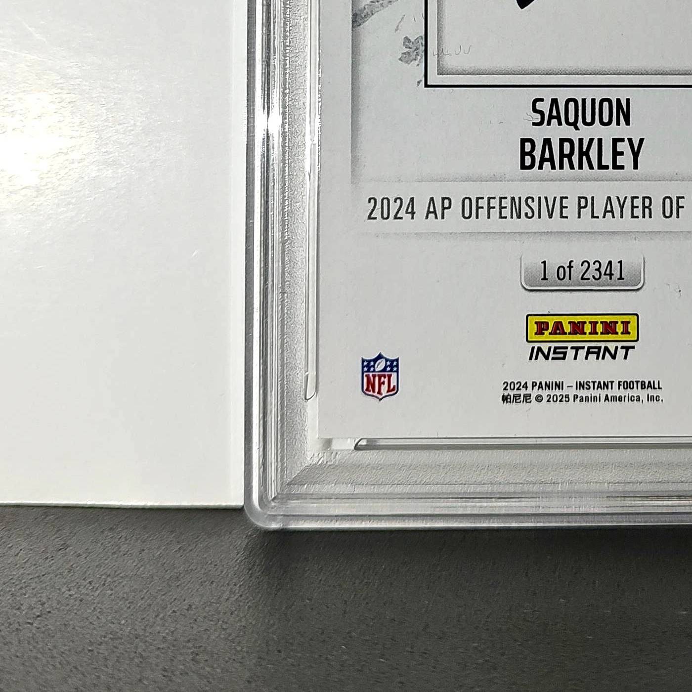 Saquon Barkley 2024 Panini NFL Offensive Player of the Year Eagles PSA 8 NM-MT