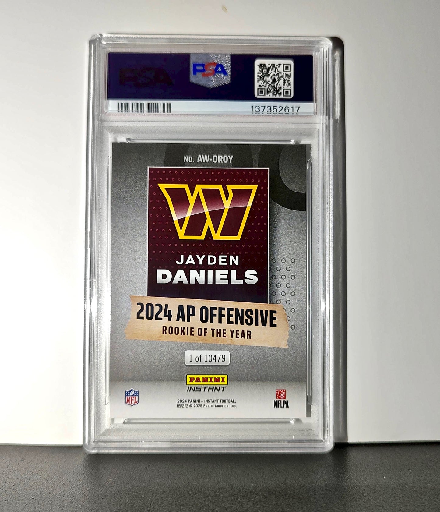 Jayden Daniels 2024 Panini NFL AP Offensive Rookie of the Year Commanders PSA 10