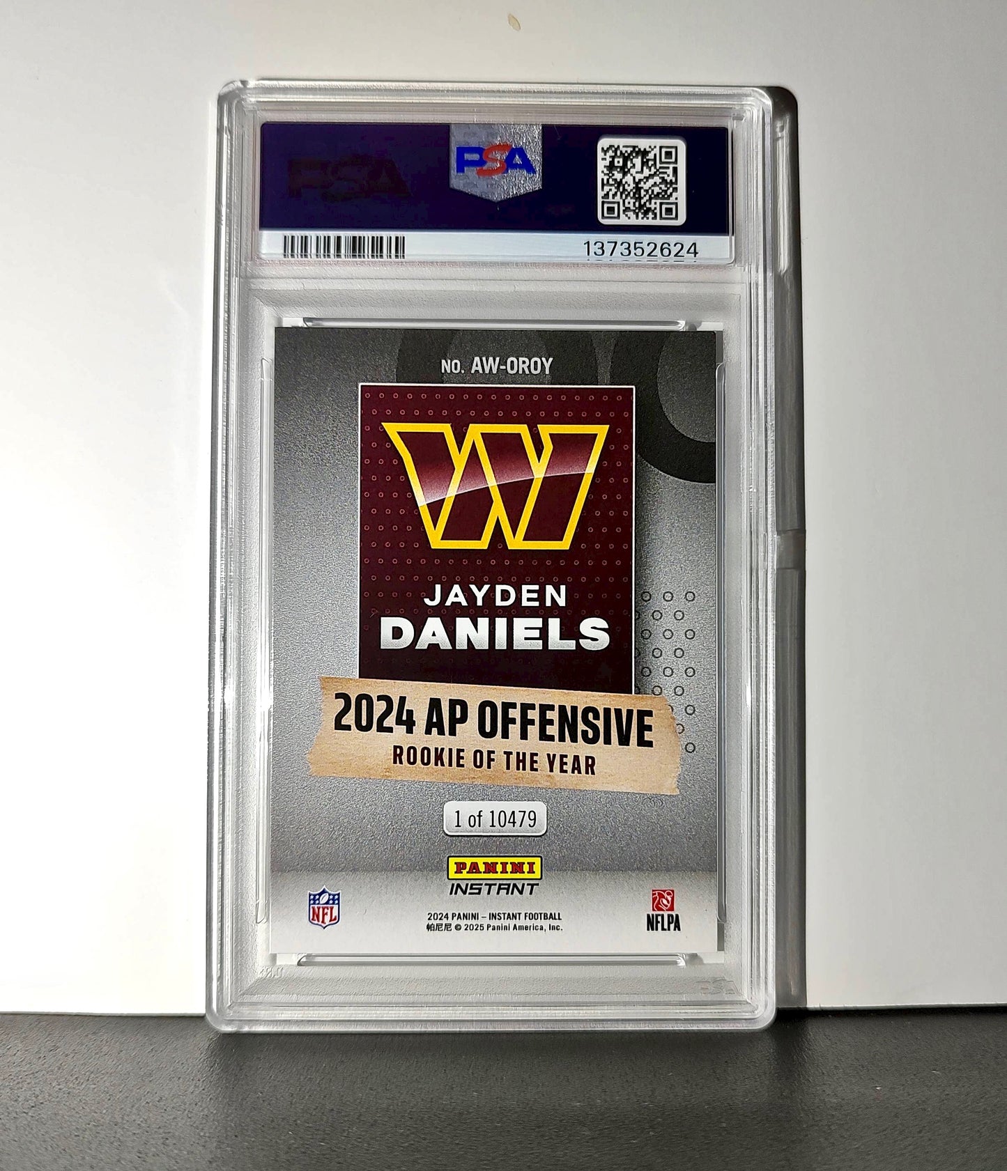 Jayden Daniels 2024 Panini NFL AP Offensive Rookie of the Year Commanders PSA 9