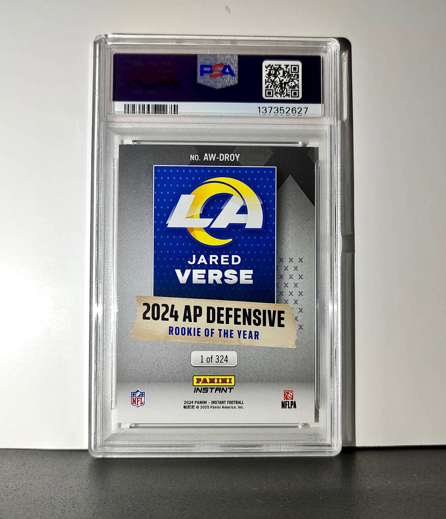 Jared Verse 2024 Panini NFL AP Defensive Rookie of the Year Rams PSA 10 Gem Mint