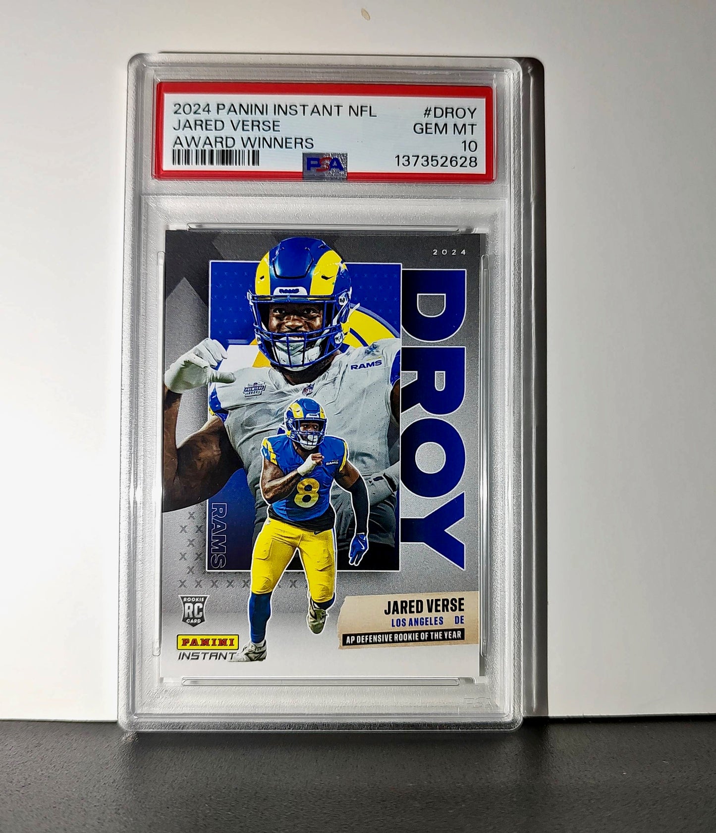 Jared Verse 2024 Panini NFL AP Defensive Rookie of the Year Rams PSA 10 Gem Mint