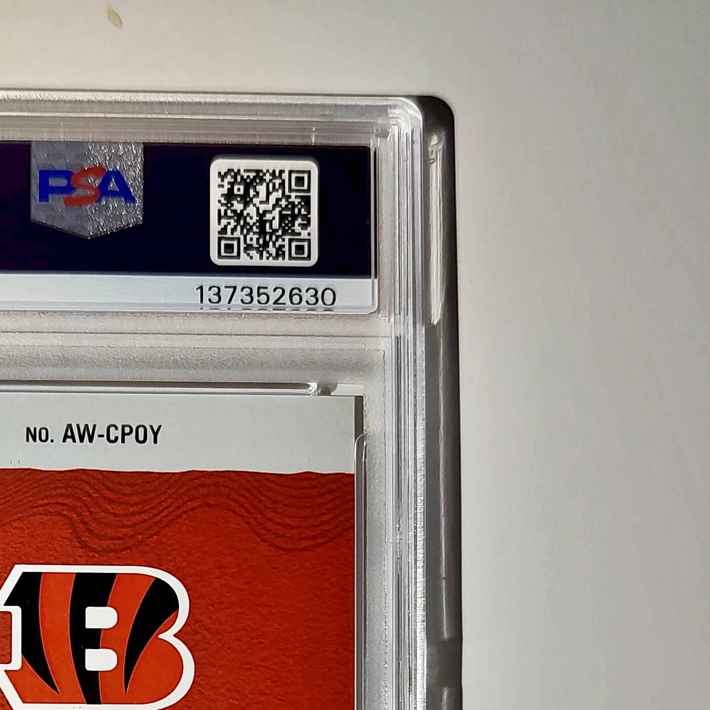 Joe Burrow 2024 Panini NFL AP Comeback Player of the Year Bengals PSA 9 Mint