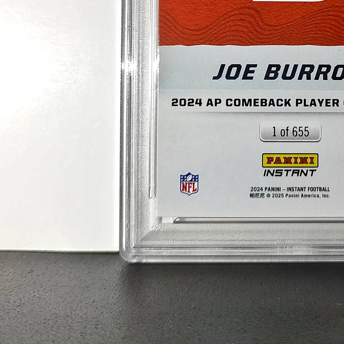 Joe Burrow 2024 Panini NFL AP Comeback Player of the Year Bengals PSA 10 Gem