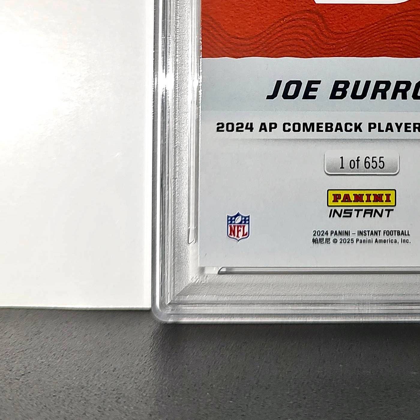 Joe Burrow 2024 Panini NFL AP Comeback Player of the Year Bengals PSA 9 Mint