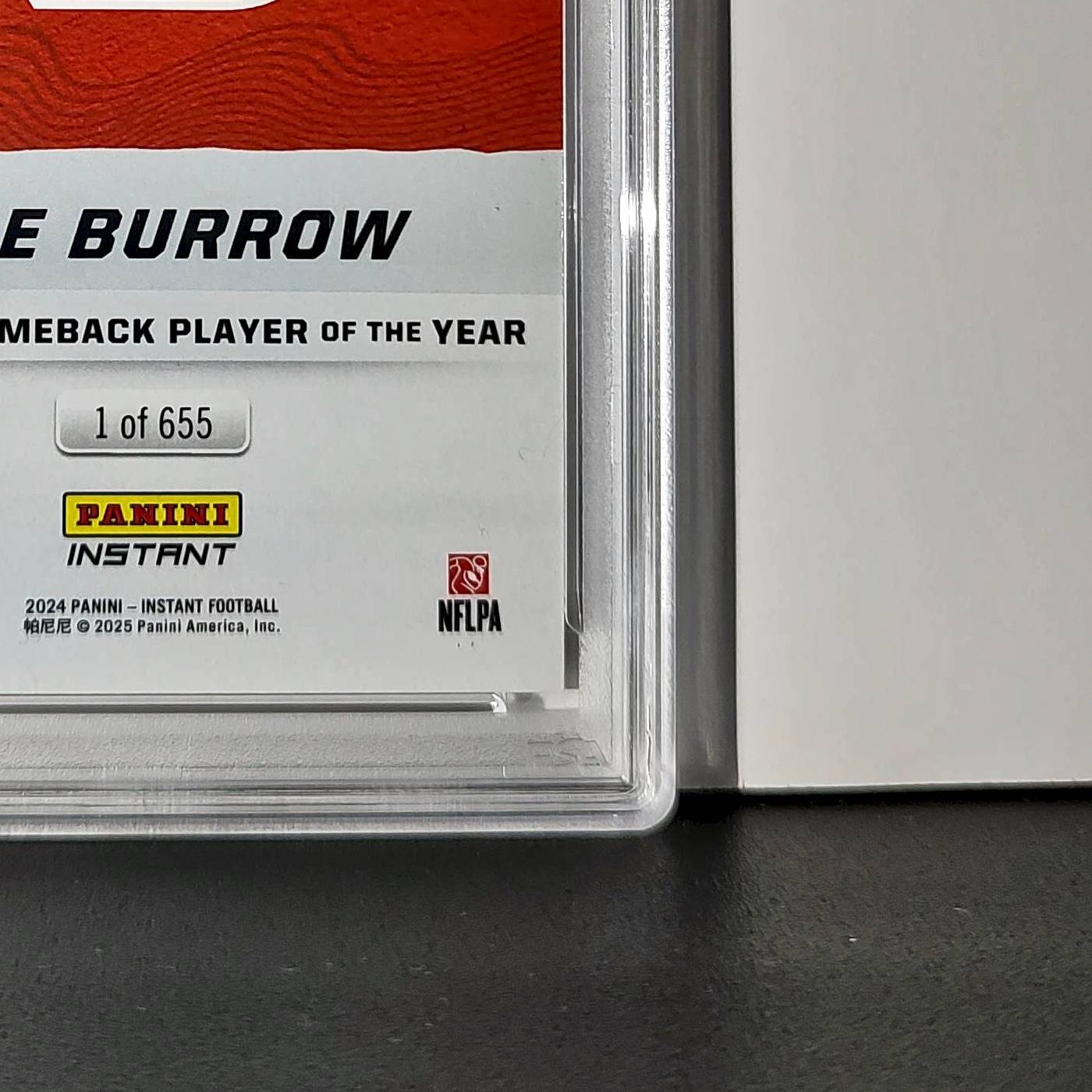 Joe Burrow 2024 Panini NFL AP Comeback Player of the Year Bengals PSA 9 Mint