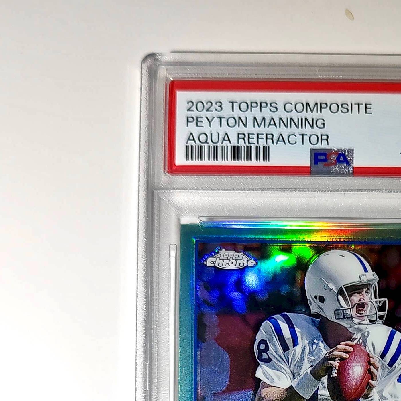 Peyton Manning 2023 Topps #11 057/199 Aqua Refractor PSA 9 Mint