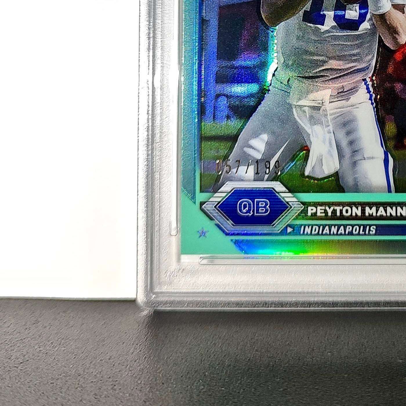 Peyton Manning 2023 Topps #11 057/199 Aqua Refractor PSA 9 Mint