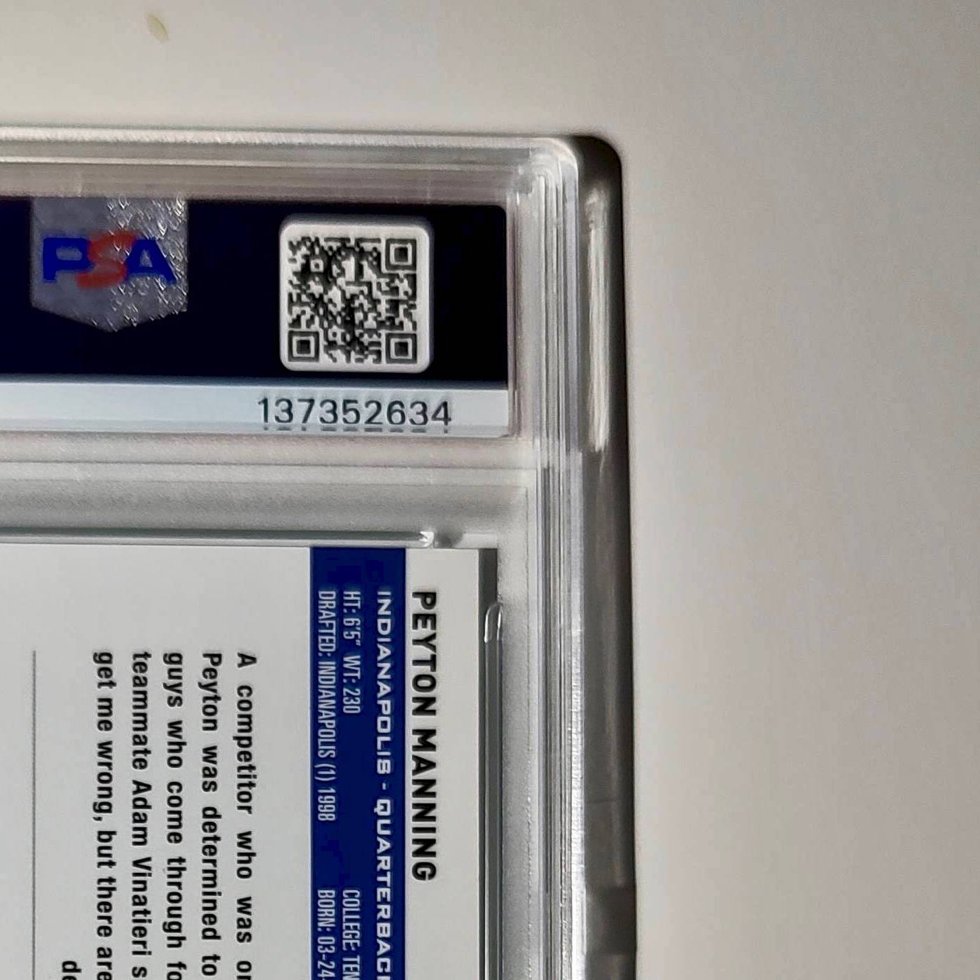 Peyton Manning 2023 Topps #11 057/199 Aqua Refractor PSA 9 Mint