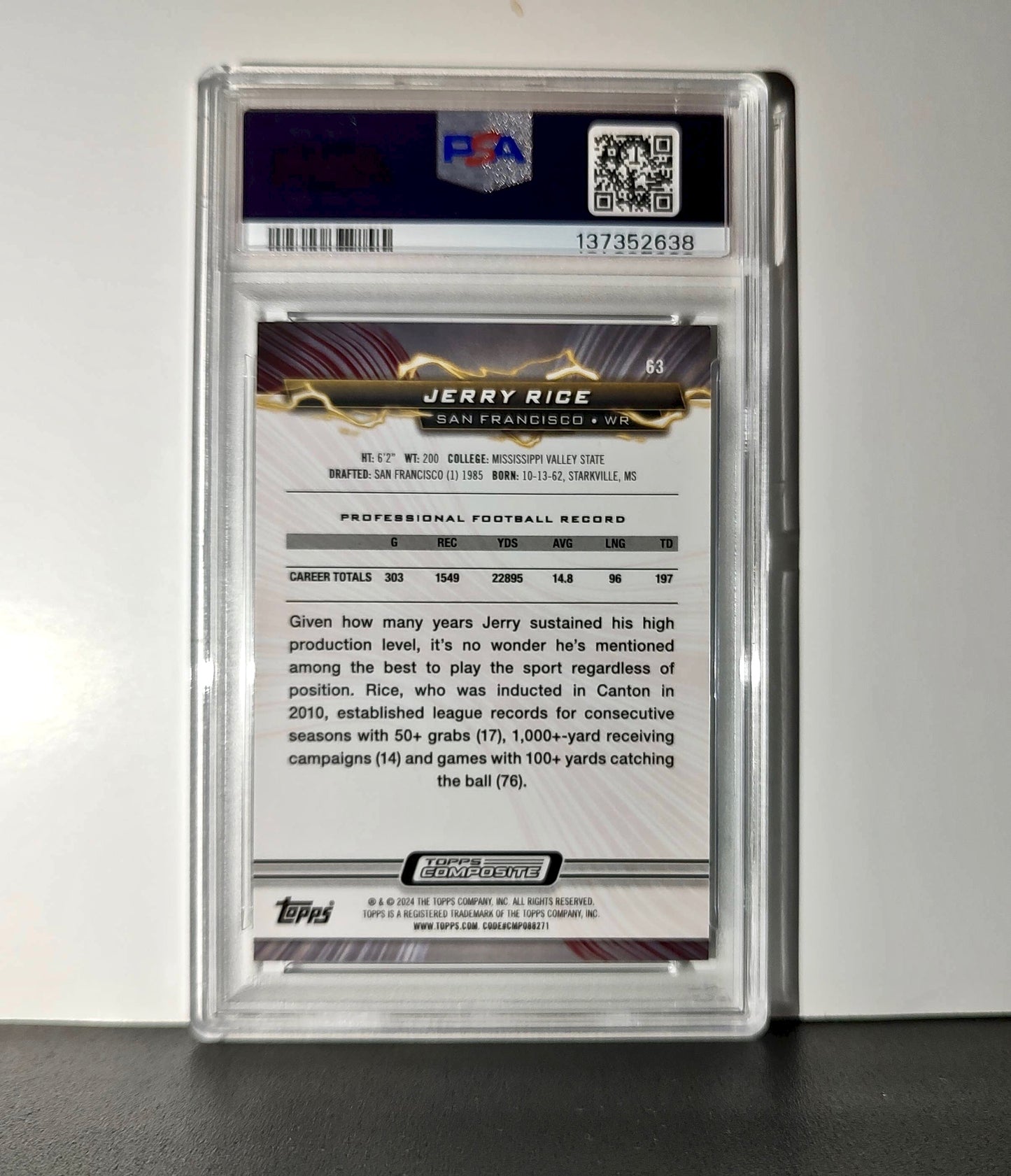 Jerry Rice 2023 Topps 244/249 Resurgence #63 Surge PSA 9 Mint