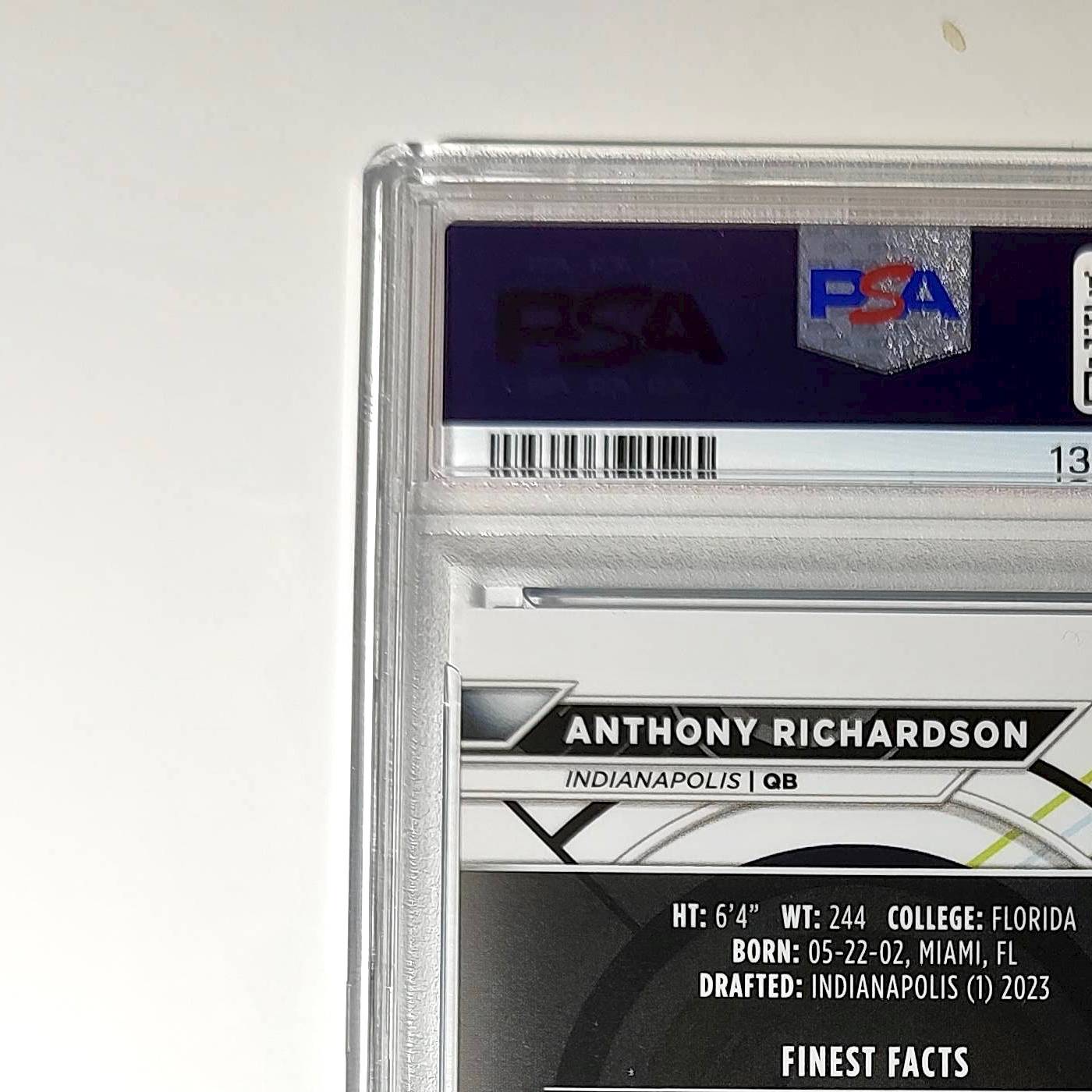 Anthony Richardson 2023 Topps 204/325 Fineest #194 Sky Blue Refractors PSA 10