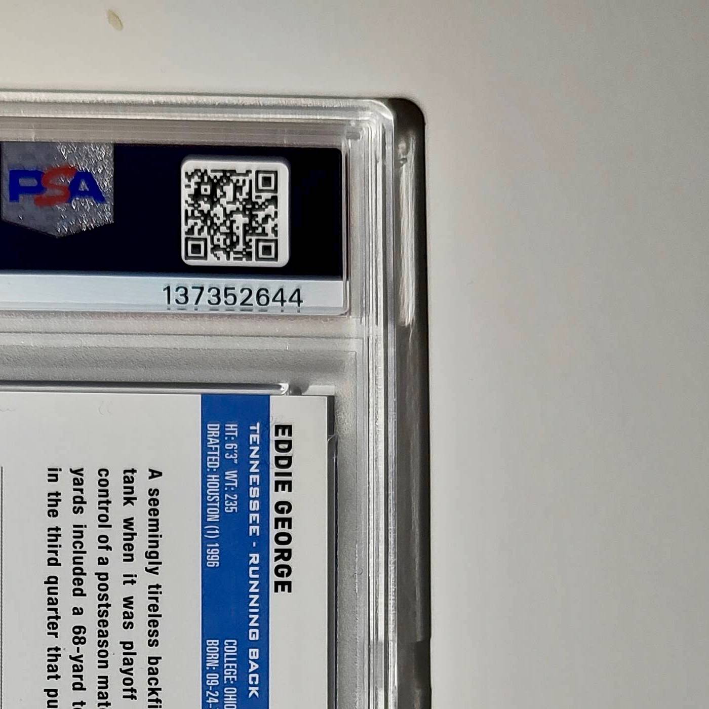 Eddie George 2023 Topps Chrome 012/250 #34 Purple Speckle Refractors PSA 9 Mint
